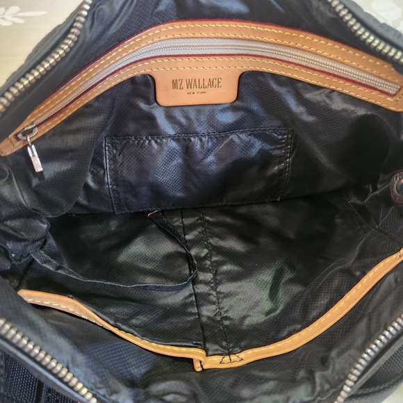 MZ Wallace Black Quilted Crossbody Bag with Silver Zippers - Picture 4 of 7